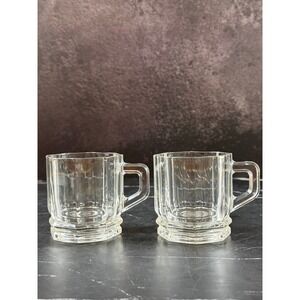 VTG PAIR (2) Crown Corning Octogonal Demitasse Espresso Mini Mugs 2.5in